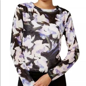 Bar III Womens Floral Print Crop Top